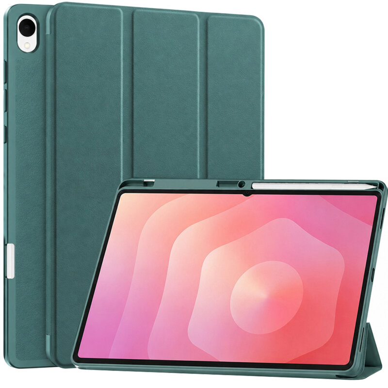 Husa Samsung Galaxy Tab S12 Plus Techsuit Flex Trifold Pen, verde inchis