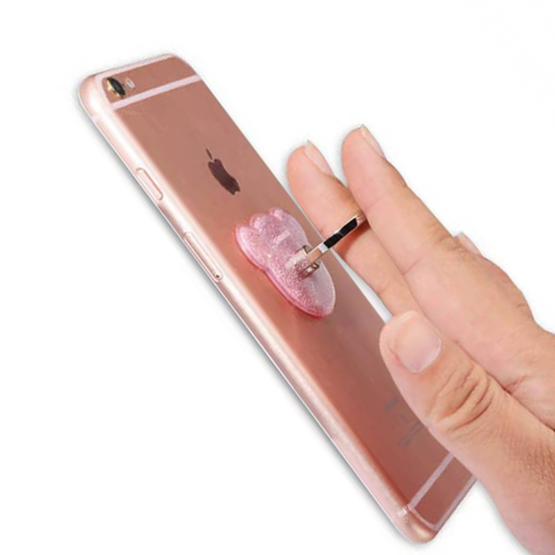 Suport Telefon/Tableta Glitter Bear Ring - Silver