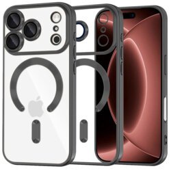 Husa premium iPhone 18 Pro Max Techsuit Luxury Crystal MagSafe, negru