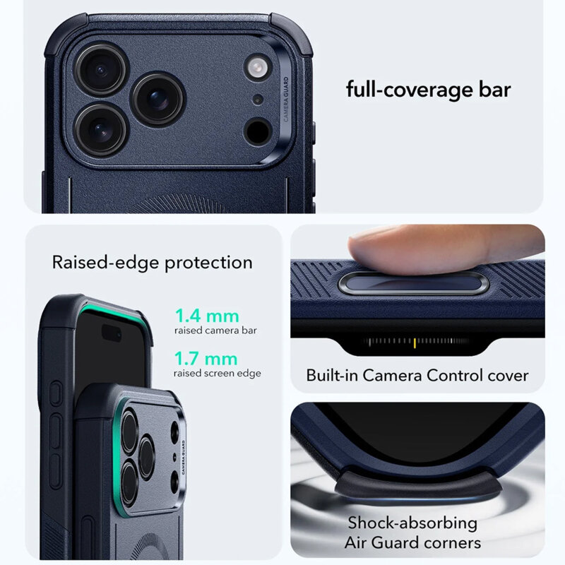 Husa iPhone 18 Pro ESR Cyber Halolock, albastru