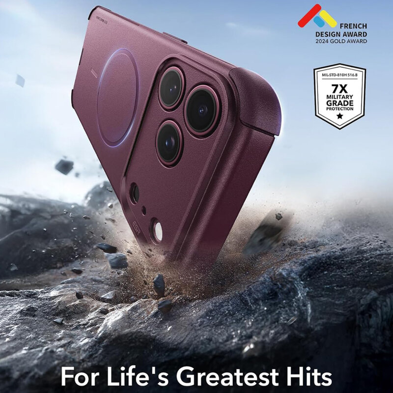Husa iPhone 17 Pro Max ESR Cyber Halolock, bordo