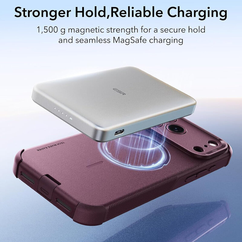 Husa iPhone 17 Pro Max ESR Cyber Halolock, bordo