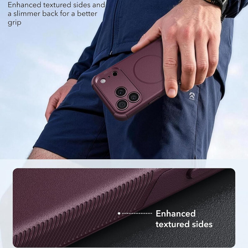Husa iPhone 17 Pro Max ESR Cyber Halolock, bordo