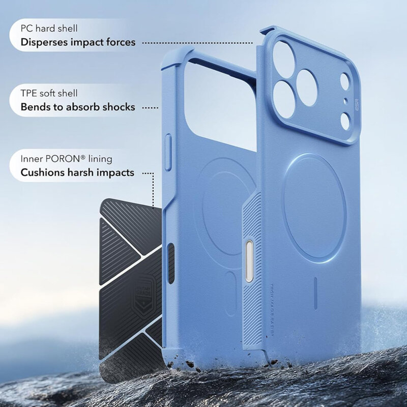 Husa iPhone 18 Pro ESR Cyber Halolock, bleu