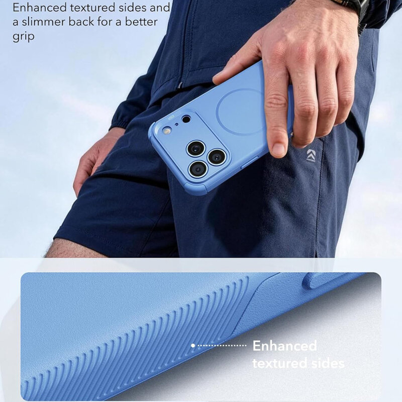 Husa iPhone 18 Pro Max ESR Cyber Halolock, bleu