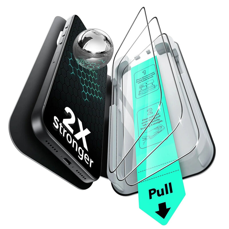 [Pachet 3x] Folie sticla iPhone 17 Pro ESR Tempered Glass UltraFit, negru