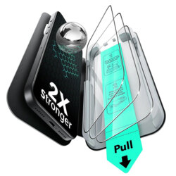[Pachet 3x] Folie sticla iPhone 18 Pro ESR Tempered Glass UltraFit, negru