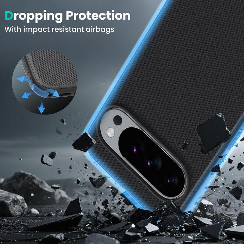 Husa Google Pixel 10 Pro XL Nillkin Super Frosted Shield Pro Magnetic, negru