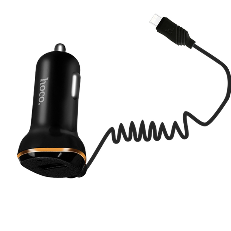 Incarcator Auto Hoco Z14 USB 3.4A + Cablu Micro-USB Negru