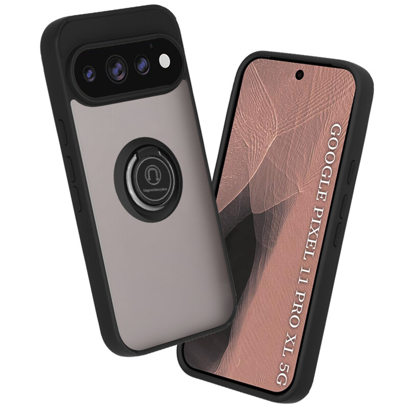 Husa Google Pixel 11 Pro XL Techsuit Glinth cu inel suport stand magnetic, negru