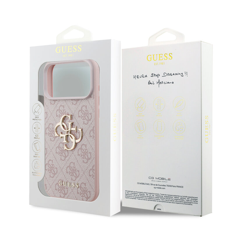 Husa originala Guess iPhone 18 Pro Max Hardcase 4G Big Logo, roz, GUHCP18X4GMGPI