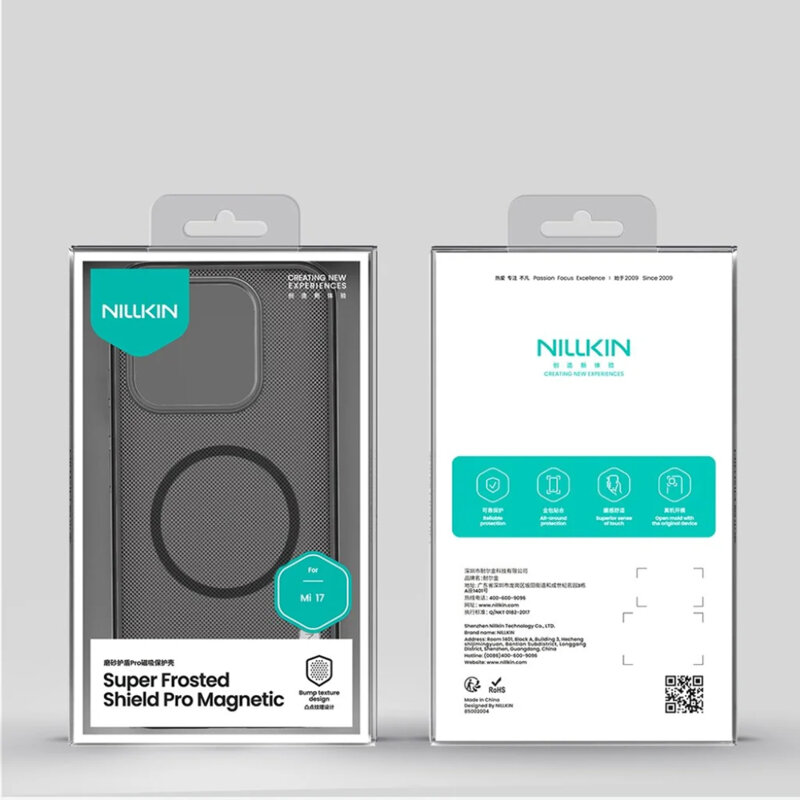 Husa Xiaomi 17 Nillkin Super Frosted Shield Pro Magnetic, negru/transparenta