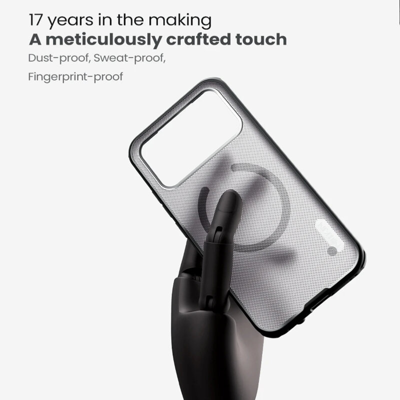 Husa Xiaomi Poco F8 Ultra Nillkin Super Frosted Shield Pro Magnetic, negru/transparenta