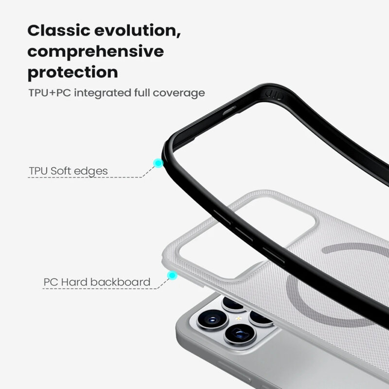 Husa Xiaomi Poco F8 Ultra Nillkin Super Frosted Shield Pro Magnetic, negru/transparenta