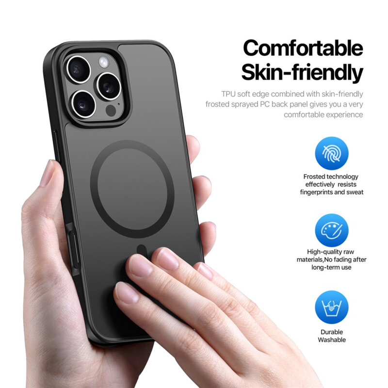 Husa iPhone 16 Pro Max Dux Ducis Yind MagSafe Series, negru