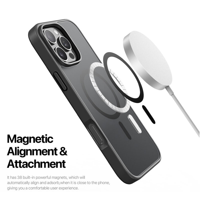 Husa iPhone 16 Pro Max Dux Ducis Yind MagSafe Series, negru