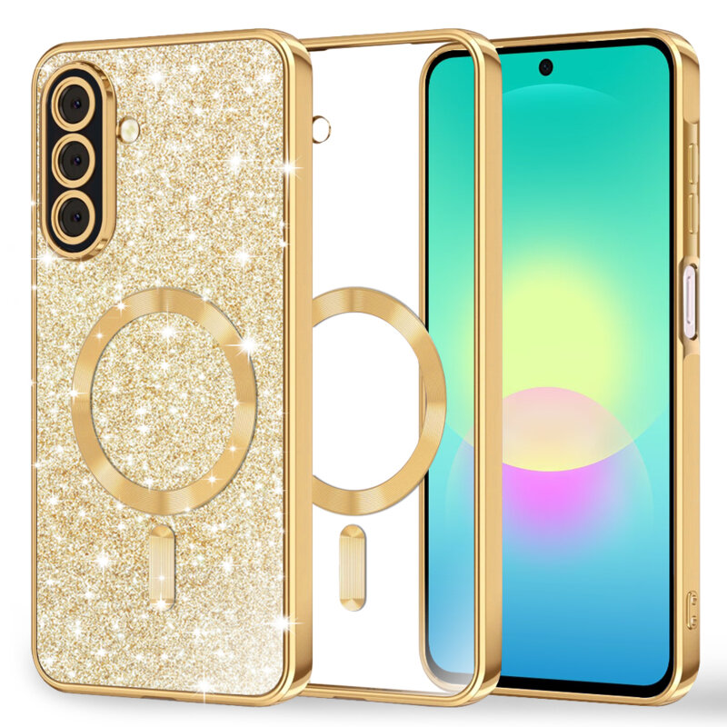 Husa premium Samsung Galaxy A27 5G Techsuit Luxury Glitter MagSafe, auriu