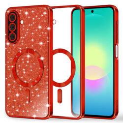 Husa premium Samsung Galaxy A27 5G Techsuit Luxury Glitter MagSafe, rosu