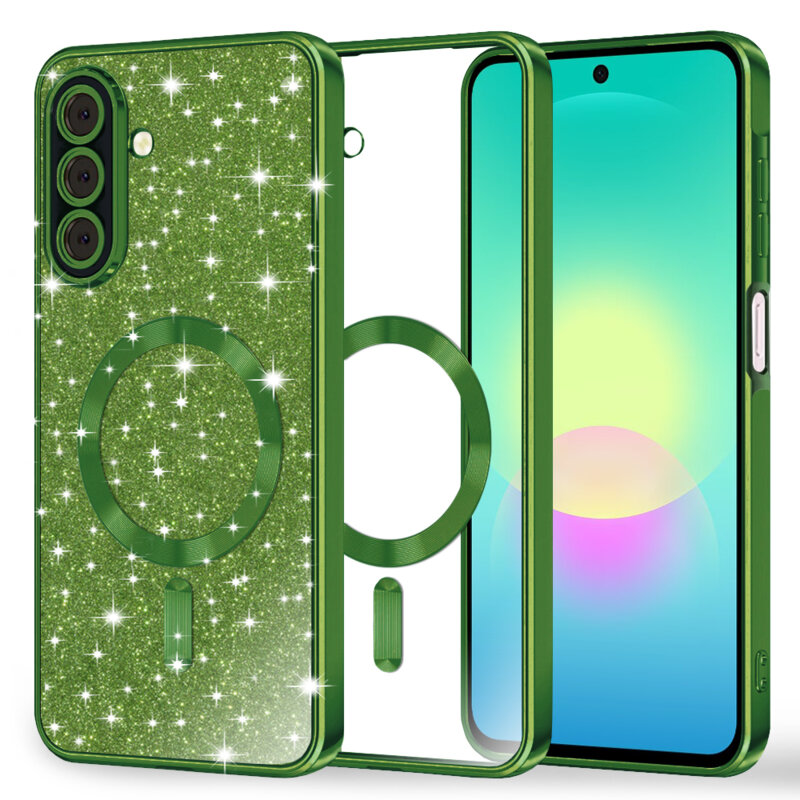 Husa premium Samsung Galaxy A27 5G Techsuit Luxury Glitter MagSafe, verde