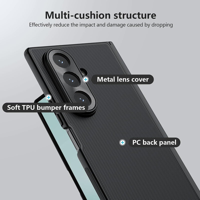 Husa Samsung Galaxy Z Fold7 Nillkin Super Frosted Shield Fold, negru
