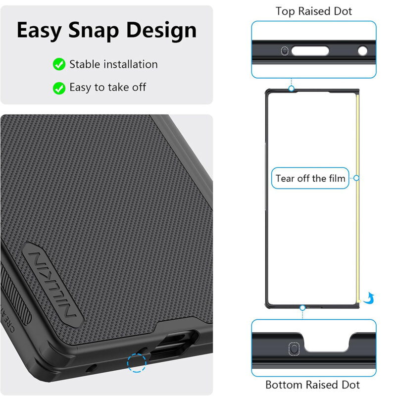 Husa Samsung Galaxy Z Fold7 Nillkin Super Frosted Shield Fold, negru