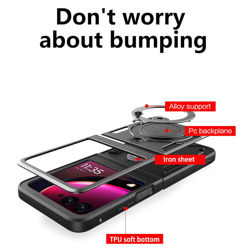 Husa Motorola Razr 70 Plus Techsuit CamGuard Pro, negru