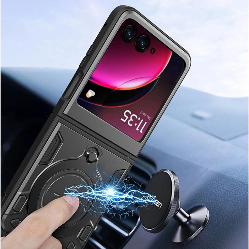 Husa Motorola Razr 70 Plus Techsuit CamGuard Pro, negru
