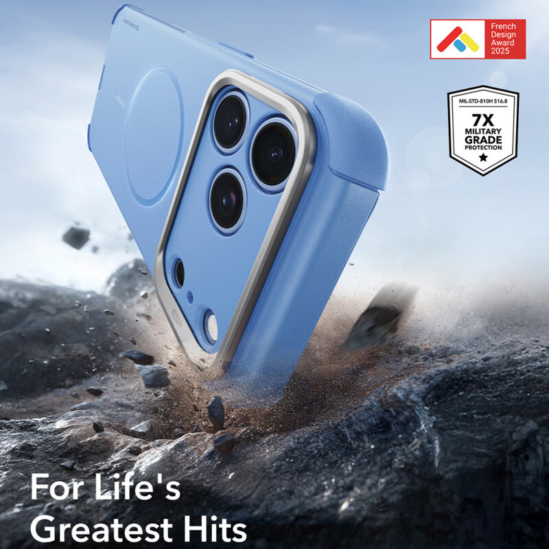 Husa iPhone 18 Pro ESR Cyber Armor Kickstand, bleu