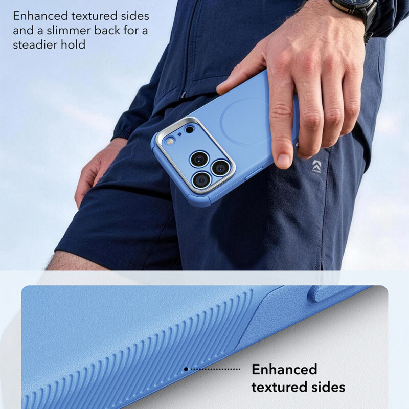 Husa iPhone 18 Pro ESR Cyber Armor Kickstand, bleu