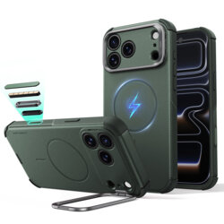 Husa iPhone 18 Pro ESR Cyber Armor Kickstand, verde