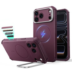 Husa iPhone 18 Pro ESR Cyber Armor Kickstand, bordo