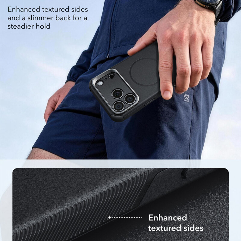 Husa iPhone 17 Pro Max ESR Cyber Armor Kickstand, negru