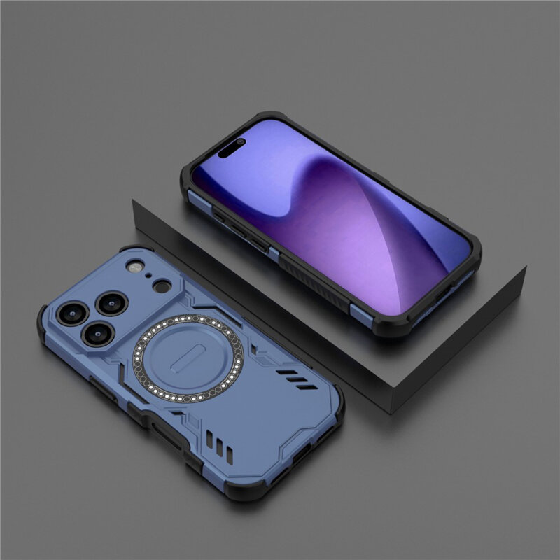 Husa iPhone 18 Pro Techsuit ArmorMag Case, albastru