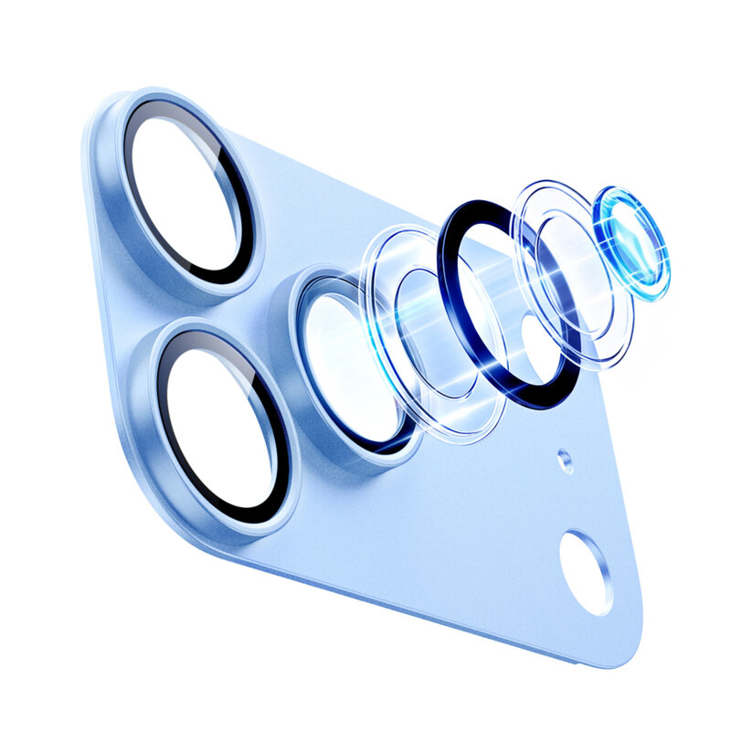 Folie sticla camera iPhone 18 Pro ESR Armorite Pro, bleu