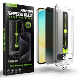 Folie Samsung Galaxy S24 FE, deblocare prin amprenta, Techsuit TitanGlass CrystalHD, privacy