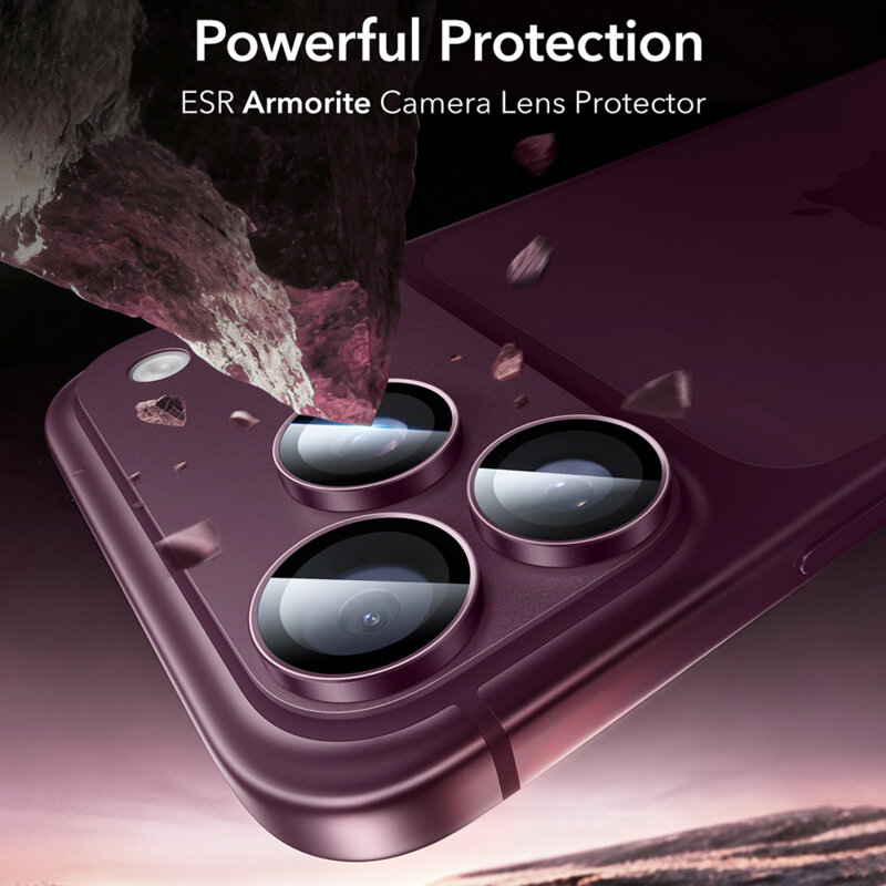Folie sticla camera iPhone 18 Pro Max ESR Armorite Camera Lens Protectors, bordo