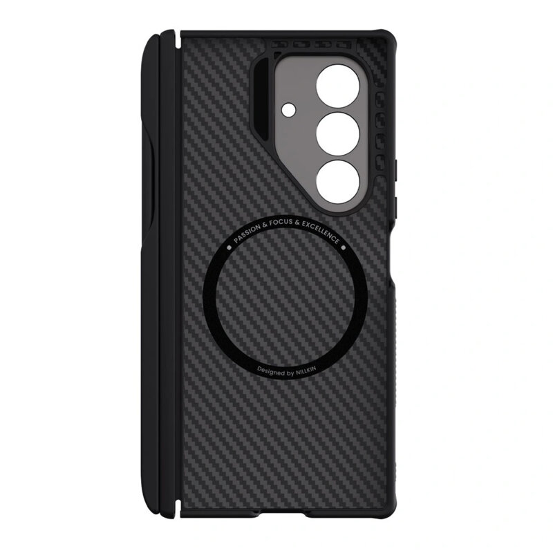 Husa Samsung Galaxy Z Fold7 cu stilou Nillkin CarboProp Magnetic, cu/fara decupaj camera, negru