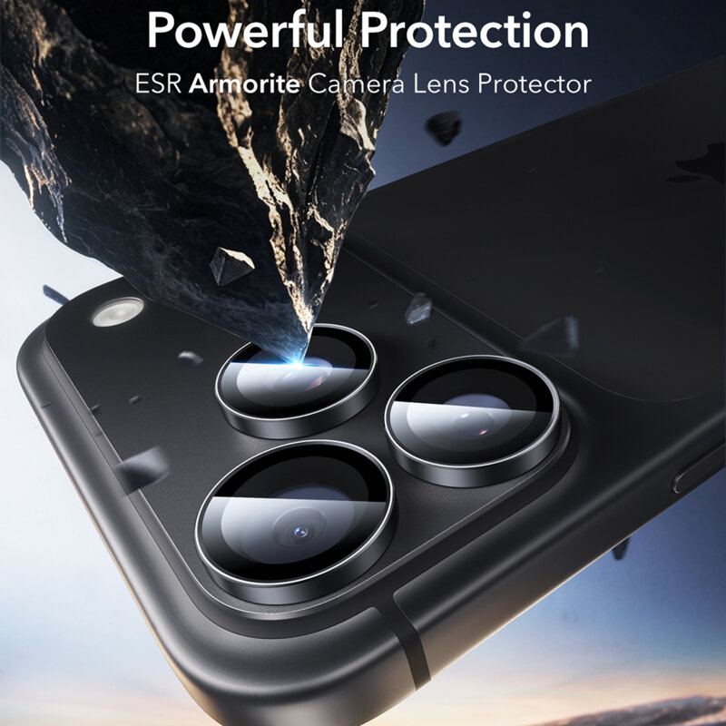 Folie sticla camera iPhone 18 Pro Max ESR Armorite Camera Lens Protectors, negru