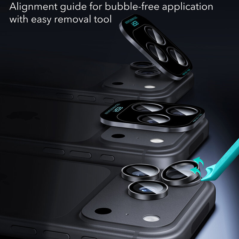 Folie sticla camera iPhone 18 Pro Max ESR Armorite Camera Lens Protectors, negru
