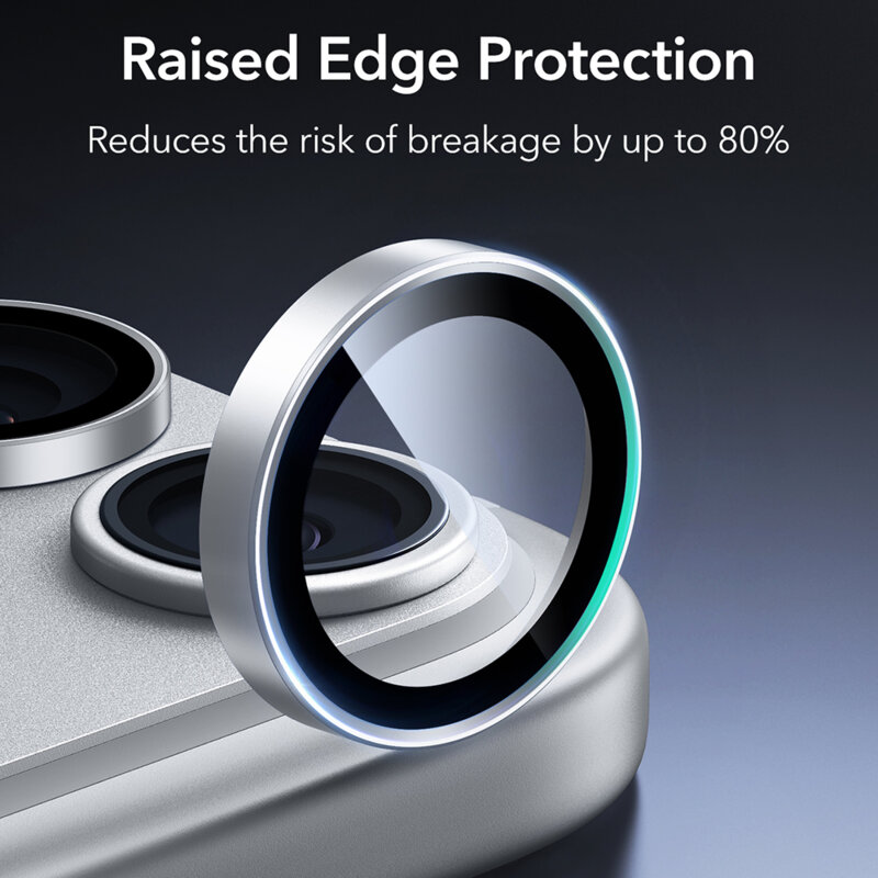 Folie sticla camera iPhone 18 Pro ESR Armorite Camera Lens Protectors, argintiu