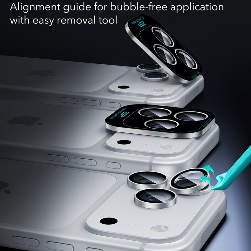 Folie sticla camera iPhone 18 Pro ESR Armorite Camera Lens Protectors, argintiu