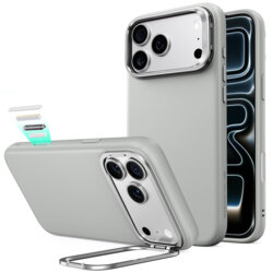 Husa iPhone 18 Pro Max ESR Atelier Magnetic Kickstand, gri