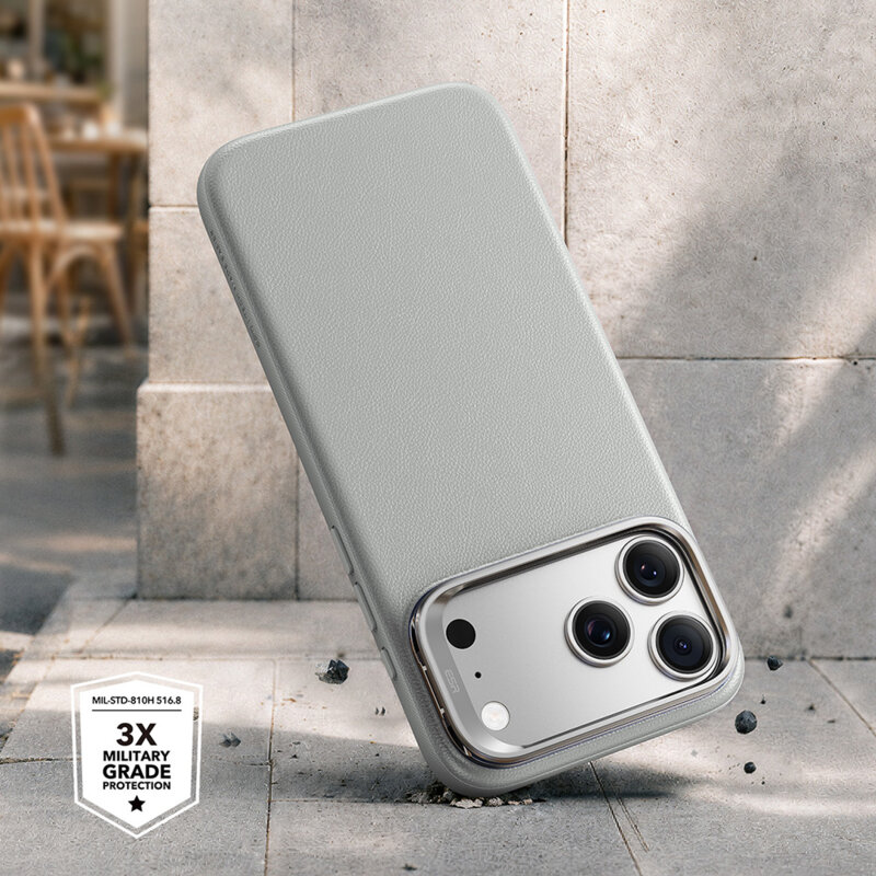 Husa iPhone 17 Pro ESR Atelier Magnetic Kickstand, gri