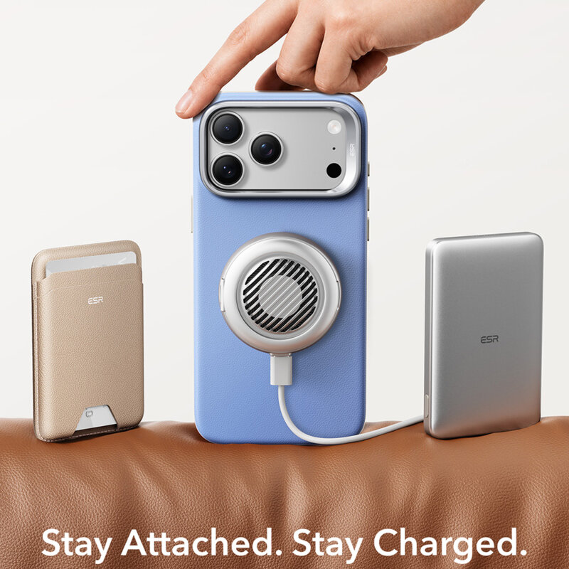 Husa iPhone 18 Pro ESR Atelier Magnetic Kickstand, bleu
