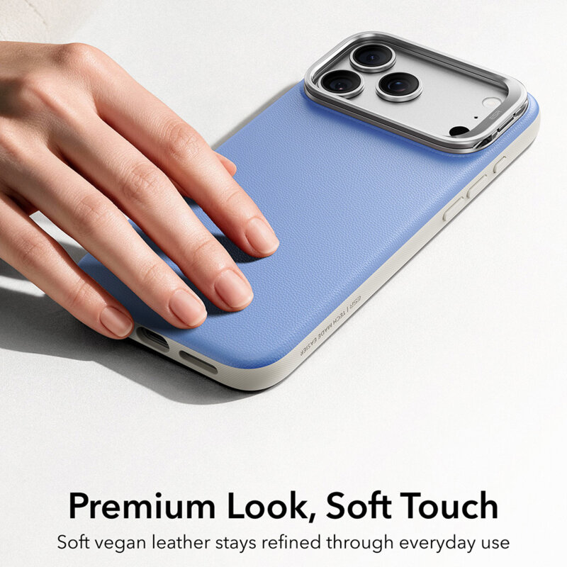 Husa iPhone 17 Pro ESR Atelier Magnetic Kickstand, bleu