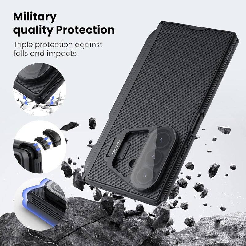 Husa Samsung Galaxy Z Fold7 cu stilou Nillkin CamShield Pro Magnetic, negru