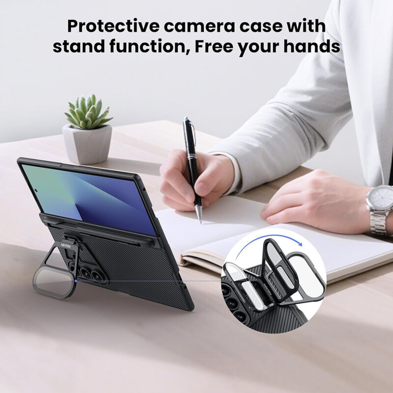 Husa Samsung Galaxy Z Fold7 cu stilou Nillkin CamShield Pro Magnetic, negru