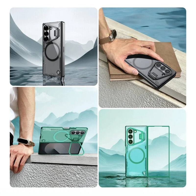 Husa Samsung Galaxy Z Fold7 Nillkin Iceblade Prop Magnetic, cu decupaj camera, gri