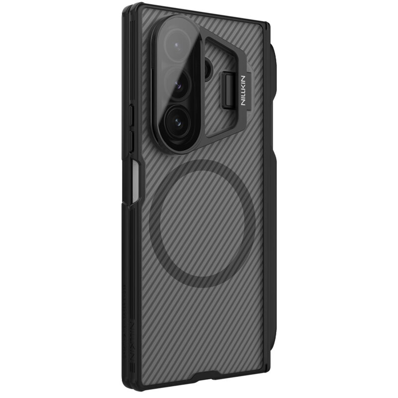 Husa Samsung Galaxy Z Fold7 cu stilou Nillkin CamShield Pro Magnetic, negru/transparenta