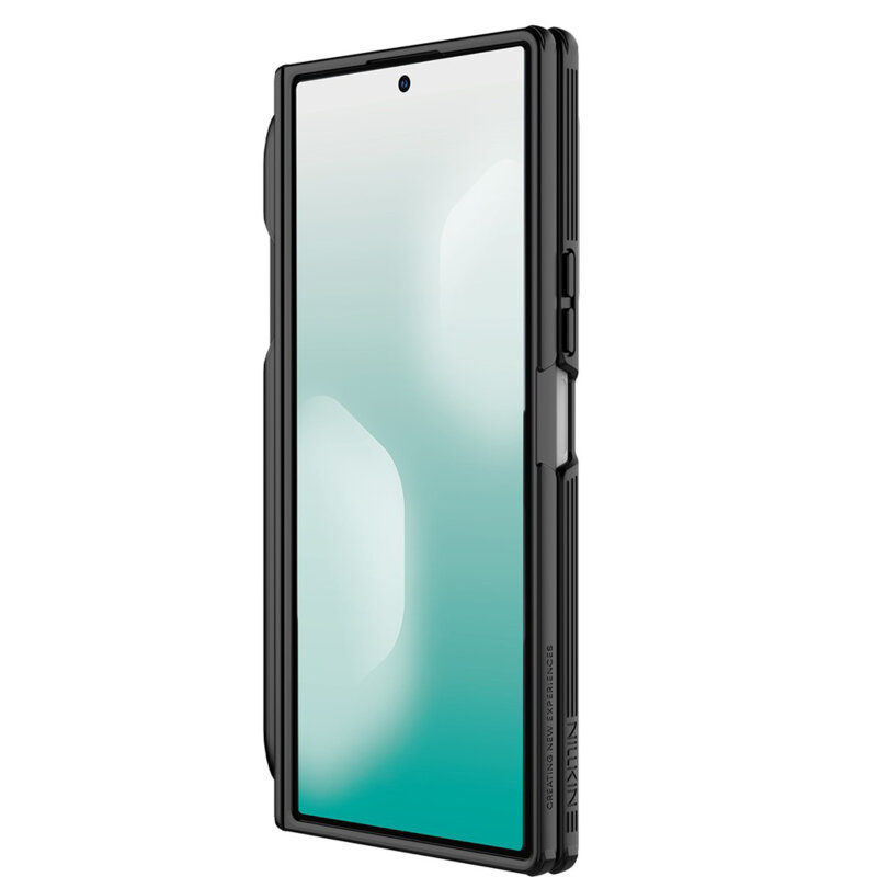 Husa Samsung Galaxy Z Fold7 cu stilou Nillkin CamShield Pro Magnetic, negru/transparenta